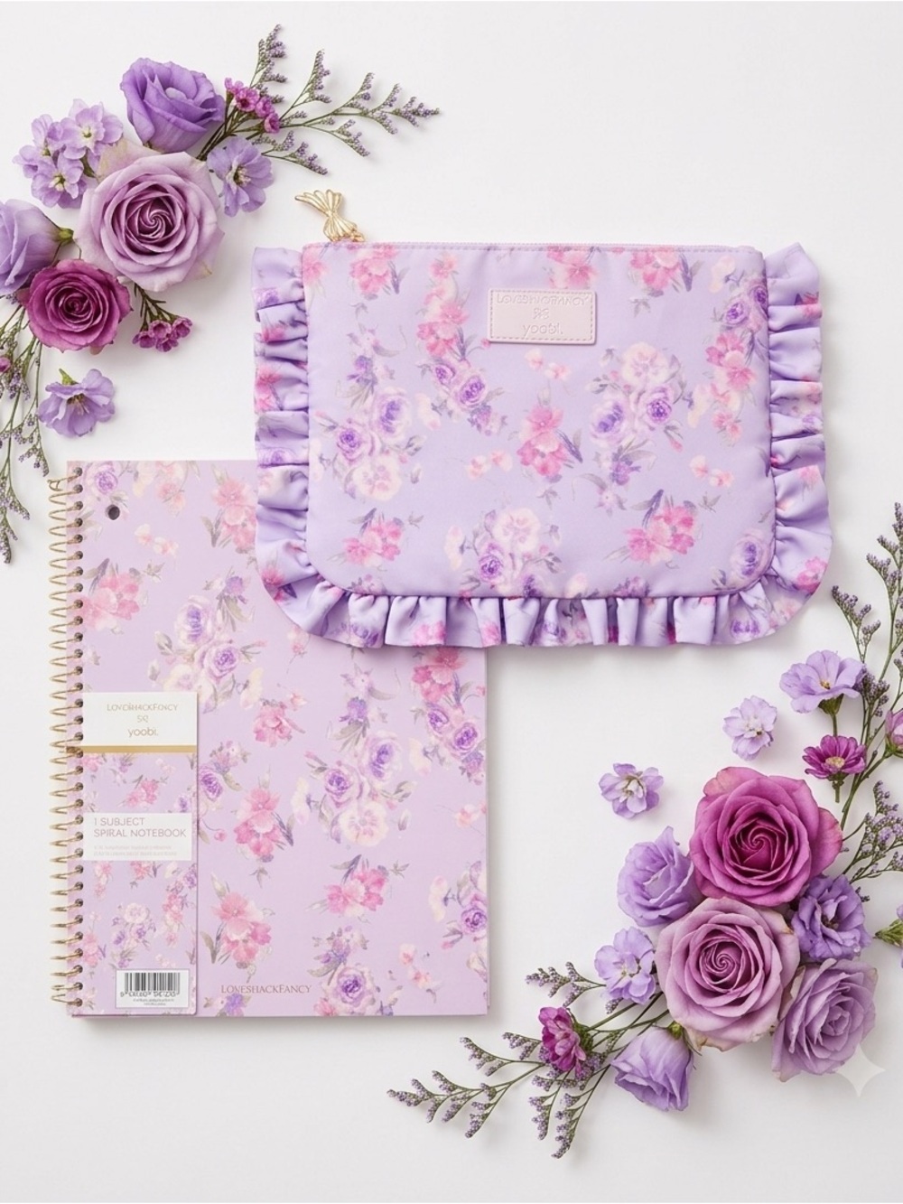 Love Shack Fancy Accessory Pouch & Notebook NEW 💜 purple floral love shack fancy